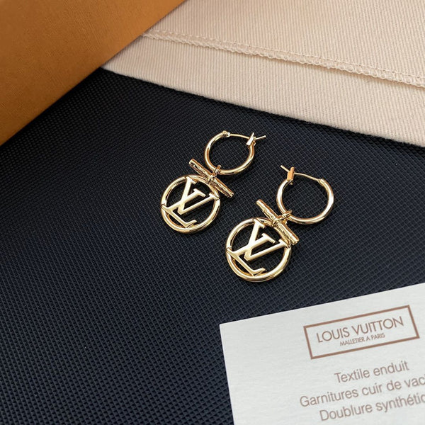 Luxury Gold Tone Hoop Drop Earrings  Stylish Design Jewellery for Women