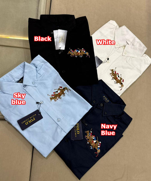 Premium Patched Polo Horse  Kids' Full-Sleeve Shirts