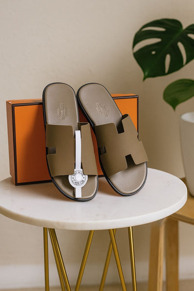 Premium  Oran Sandals  Classic H-Cut Leather Slides