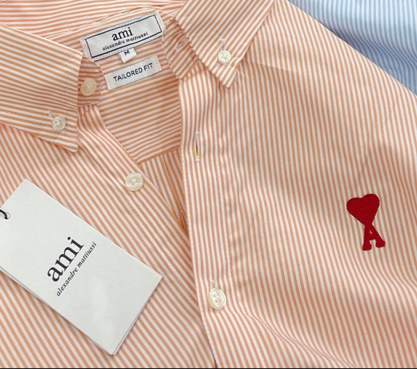 Premium Button-Down Collar Logo-Embroidered Striped Shirt