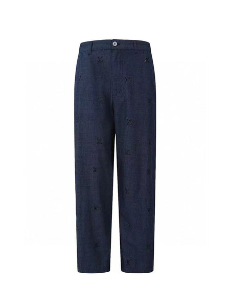 Luxury  Blason Embellished Denim Pajama Shirt