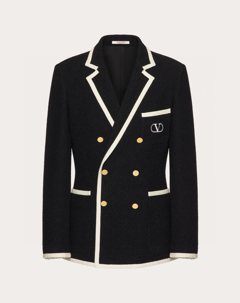 Premium double-breasted Blazer With Brand Logo