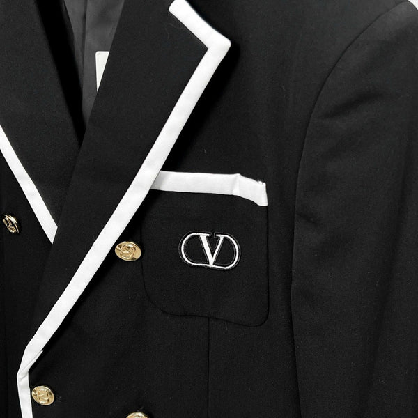 Premium double-breasted Blazer With Brand Logo