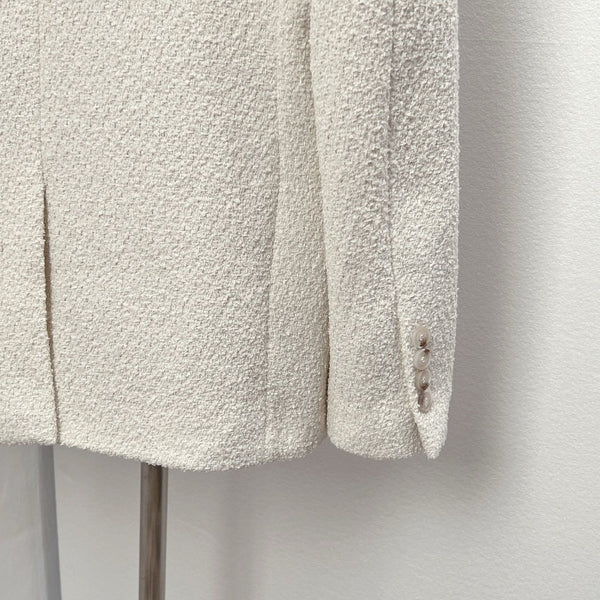 Premium Classic Ivory Textured Blazer  Timeless Elegance”
