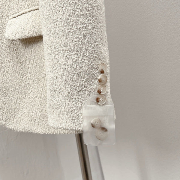 Premium Classic Ivory Textured Blazer  Timeless Elegance”