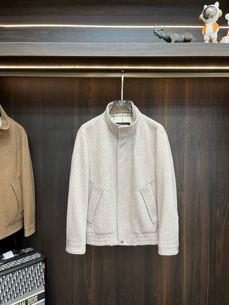 Luxury  Wool Blend Jackets with Minimalist Stand Collar