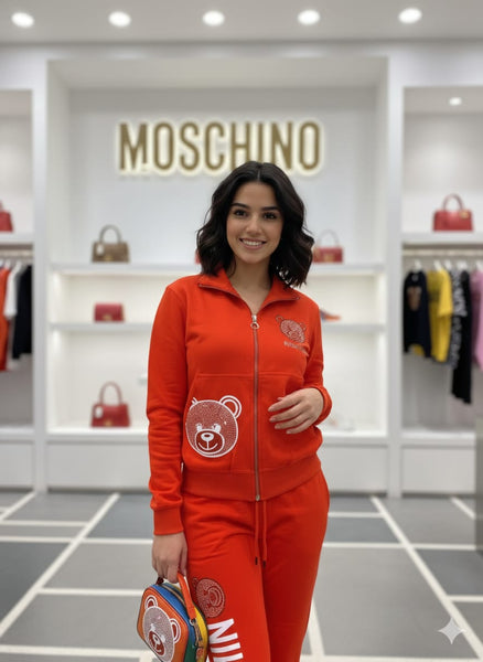 Premium  Red Zip-Up Tracksuit Trendy & Comfortable