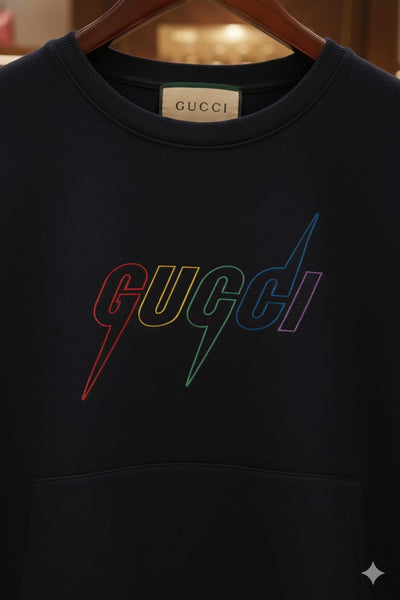 Black Logo Sweatshirt Premium Designer Casual Wear