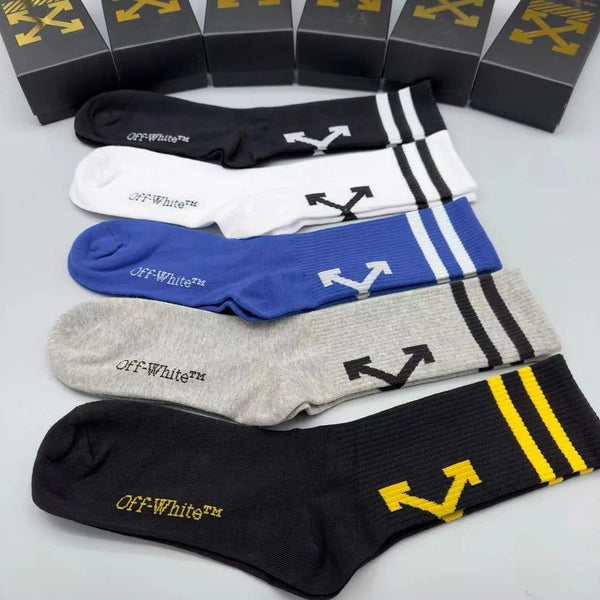 Trendy Arrow Design Crew Socks – Premium Street Style (Pack of 5)