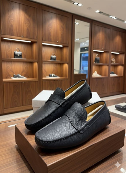 Men’s Premium Black Leather Loafers Classic Luxury Comfort Shoes