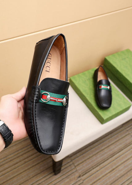 Premium Black  Leather Loafers – Classic Horsebit Style