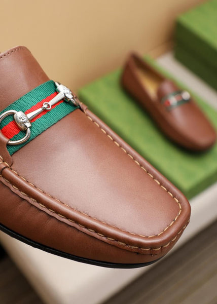 Elegant Stylish Brown Leather Loafers Classic Luxury Slip-On Shoes