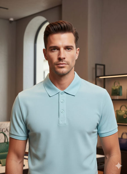 Men’s Classic Polo T-Shirt with Minimal Logo Detail