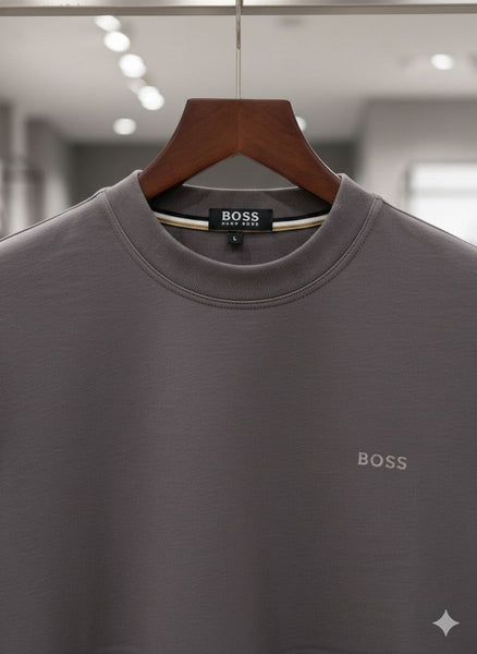 Men’s Classic Grey Crew Neck Sweatshirt Minimal & Stylish
