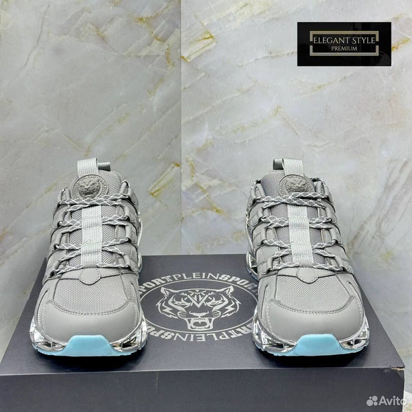 Premium Grey Luxury Sneakers Modern Designer Sports Shoes