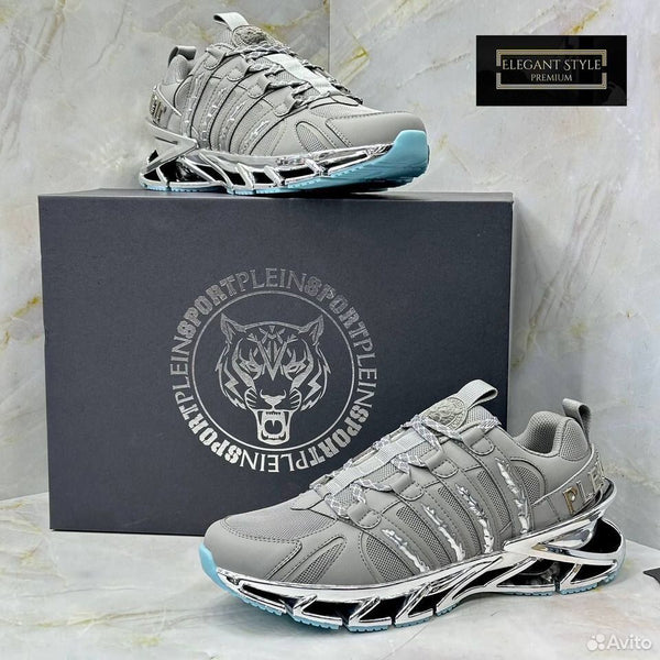 Premium Grey Luxury Sneakers Modern Designer Sports Shoes