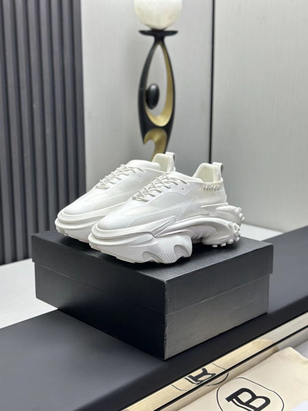 Men’s Premium All-White Chunky Sole Sneakers Modern Sports Style