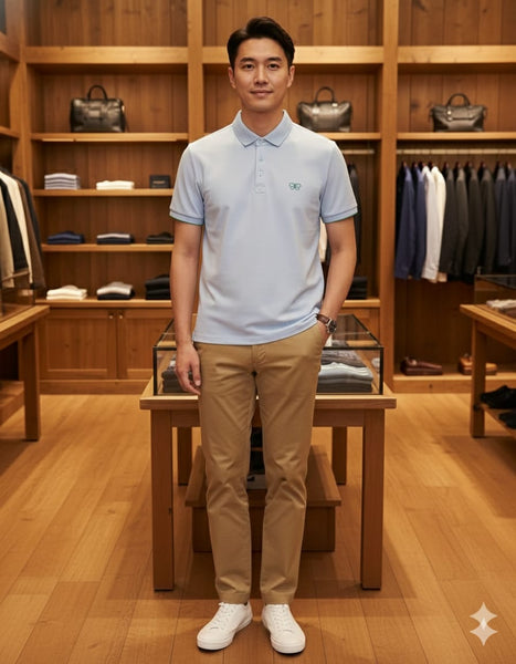 Men’s Sky Blue Polo T-Shirt – Premium Fabric, Fresh & Smart Look