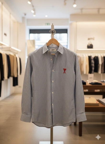 Men’s Classic Striped Shirt with Signature Heart Logo