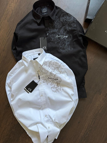 Men’s Premium Designer Shirt with Elegant Floral Print Detail