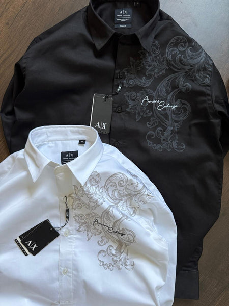 Men’s Premium Designer Shirt with Elegant Floral Print Detail
