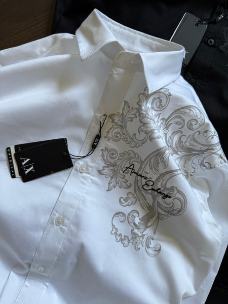 Men’s Premium Designer Shirt with Elegant Floral Print Detail