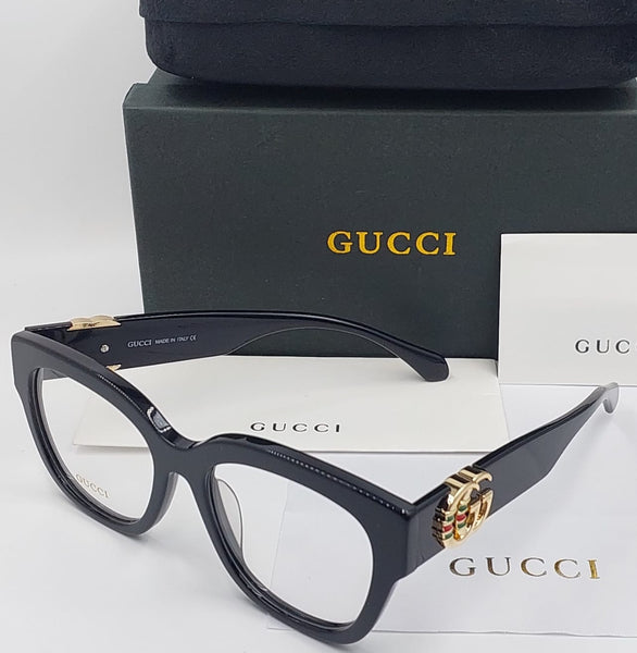 Luxury Designer Eyeglasses with Iconic Gold Logo Detail