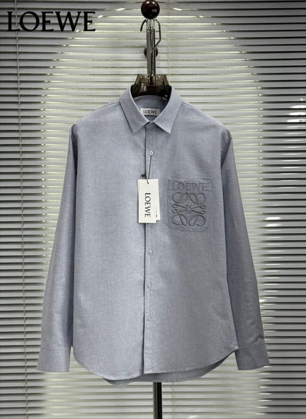 Luxury Classic Solid Shirt with Elegant Chest Logo