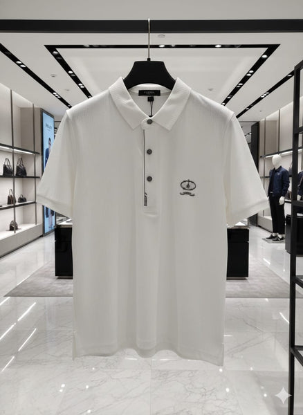 Men’s Premium White Polo T-Shirt  Elegant Short Sleeve Classic Fit