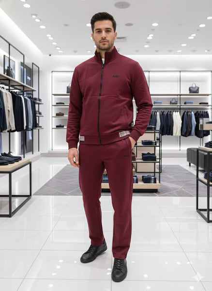 Men’s Premium Maroon Track Suit Set – Zip Jacket &  Joggers