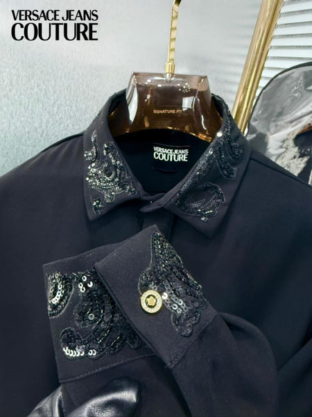 Premium Brand  Formal Shirt  Elegant Crystal Detail