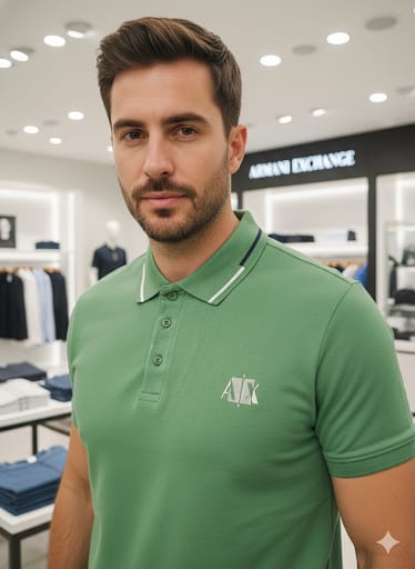 Premium  Green Polo T-Shirt with Signature Logo