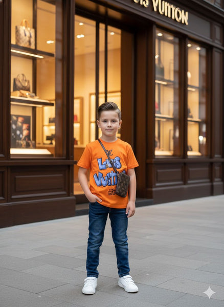 Premium  Bright Orange  Style Kids T-Shirt