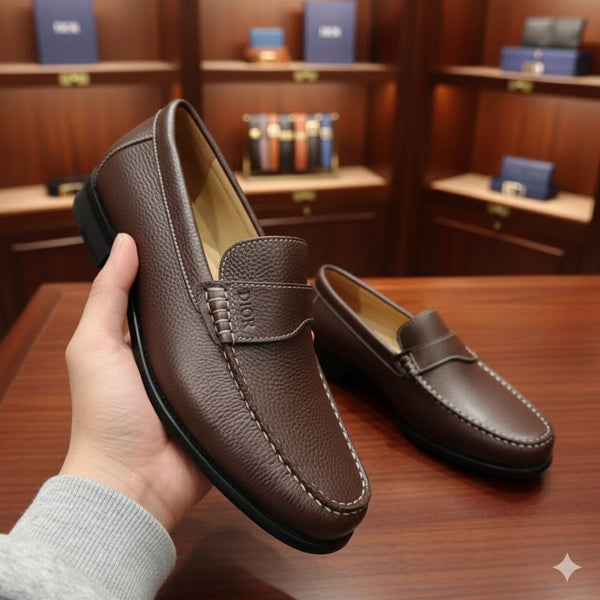 Premium Brown Leather Loafers Classic Comfort Style