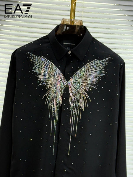 Premium Brand Crystal Wing Designer Shirt