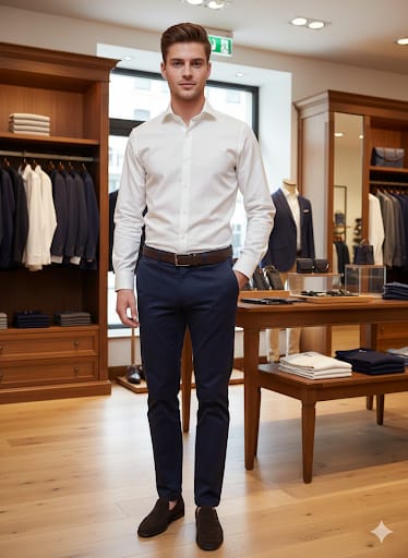 Luxury Brand  Signature White Formal Shirt