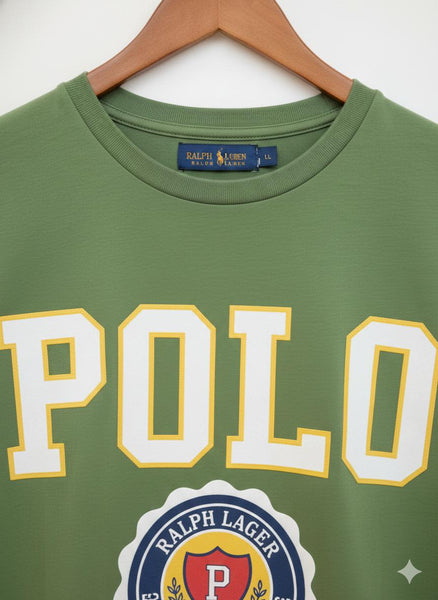 Women’s Casual Green Graphic T-Shirt with Bold Front Print