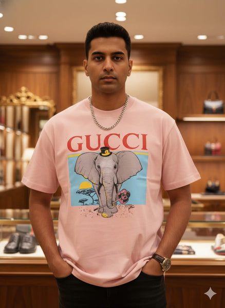Luxury Imported Pink Elephant Graphic T-Shirt
