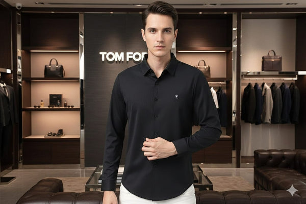 Men’s Premium Solid Formal Shirt  Elegant Fit with Signature Detail