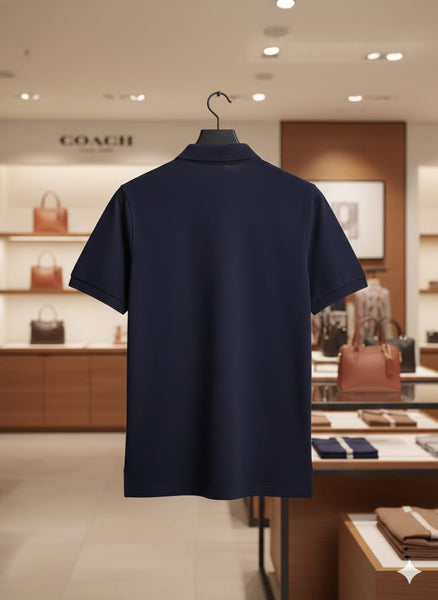 Men’s Navy Blue Branded Polo T-Shirt Classic Smart Casual Style