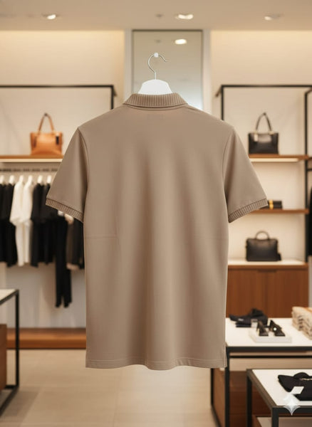 Men’s Beige Premium Polo T-Shirt – Elegant Smart Casual Wear