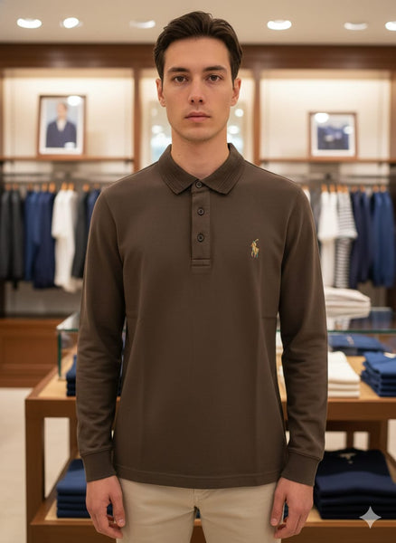 Men’s Long-Sleeve Polo T-Shirt – Smart Everyday Luxury