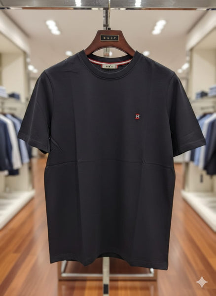 Premium  Classic Solid Black Crew Neck T-Shirt
