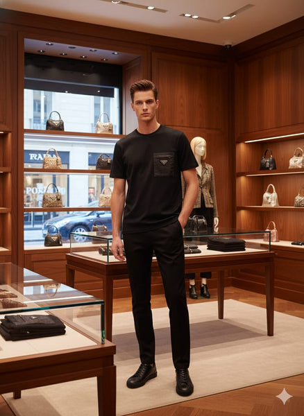 Classic Black Pocket Tee  Premium Minimal Style