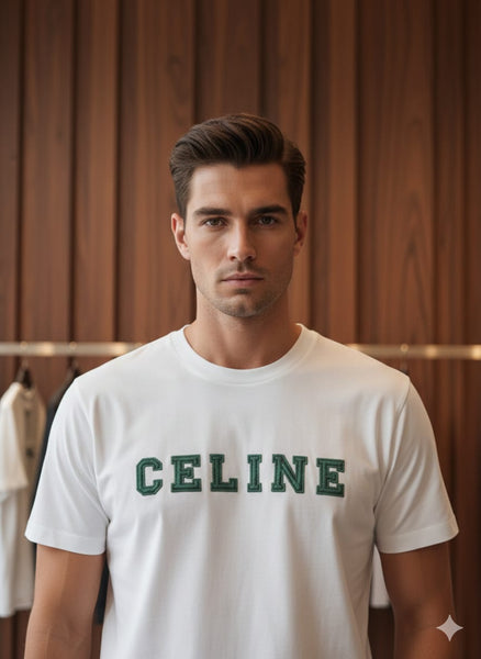 Men’s White Crew Neck T-Shirt with Bold Front Print Premium Casual Fit