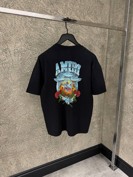 Men’s Black Oversized T-Shirt with Chest Logo Premium Street Style