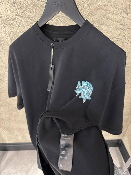 Men’s Black Oversized T-Shirt with Chest Logo Premium Street Style