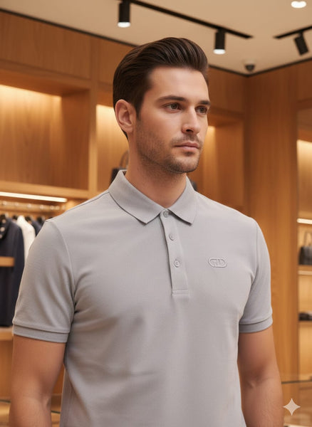 Premium Grey Polo T-Shirt Minimal, Modern & Elegant