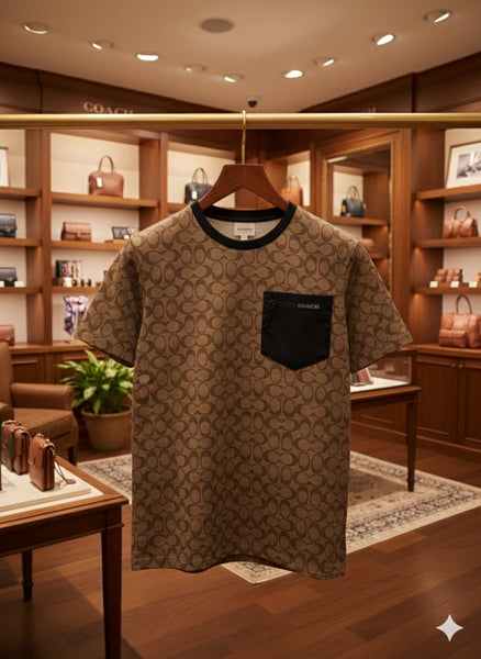 Dark Monogram T-Shirt with Utility Pocket Bold & Modern Style