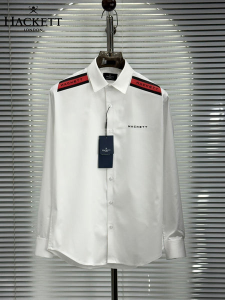 Luxury Brand Signature Shoulder Stripe Shirt Elegant British Style